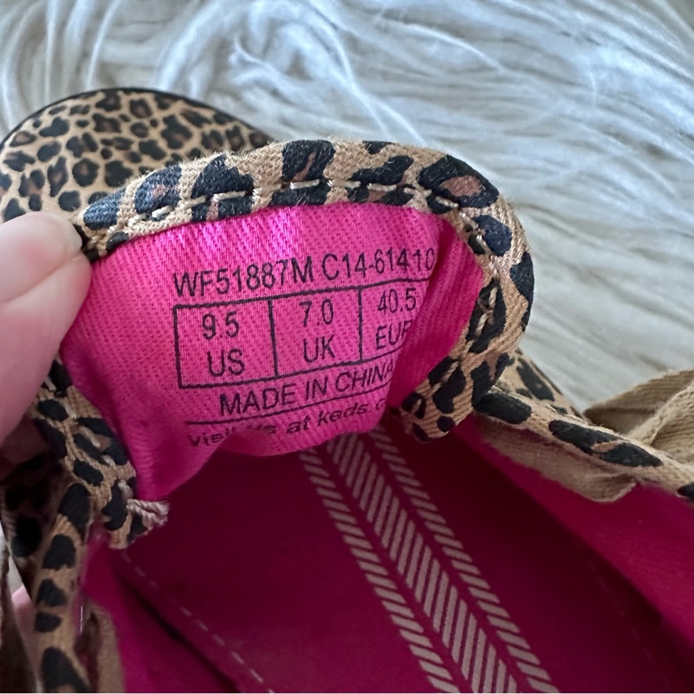 Keds‎ animal leopard print/pink sneaker flats ladies size 9.5 - Picture 8 of 9